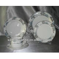 HAONAI KC-1401106 20pcs silver dinner set with white gold decal